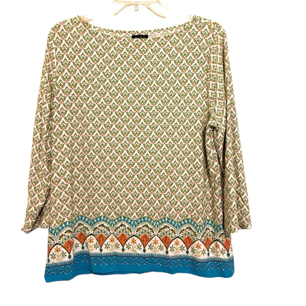 2/$30 Ann Taylor Factory Floral Print Long Sleeve Boho Top – Size L